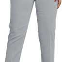 Womens Straight Leg Pants 2026 High Waisted Stretchy Business Casual Work Pants Dress Office Trousers with Pockets (Medium, Light Grey)