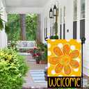 2 x RABUSOFA Summer Floral Garden Flag 12x18 Inch Double Sided Outside, Polka Dots Welcome Seasonal Yard Outdoor Decoration Small