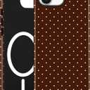 Jusy Compatible with MagSafe Polka Dot Case for iPhone 16e/17e, Cute Aesthetic Polka Dots Magnetic Phone Case, Soft TPU and Hard PC Protective Phone Cover for Women GirlsShiny - Brown
