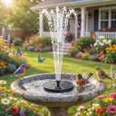 AISITIN Solar Water Fountain, 1.4W Solar Bird Bath Fountains with 6 Nozzle, New Upgrade Floating Solar Fountain Pump for Bird Bath, Outdoor, Garden, Pond, Fish Tank, Small Pool