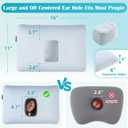 Ear Piercing Pillow with Foam Plug for Side Sleepers-Ear Pillow with Off Center and 4.7"X3.2" Large Ear Hole for Ear Pain/CNH, Soft CertiPUR-US Memory Foam, Cooling Removable Cover, Travel 16"X11"X4''