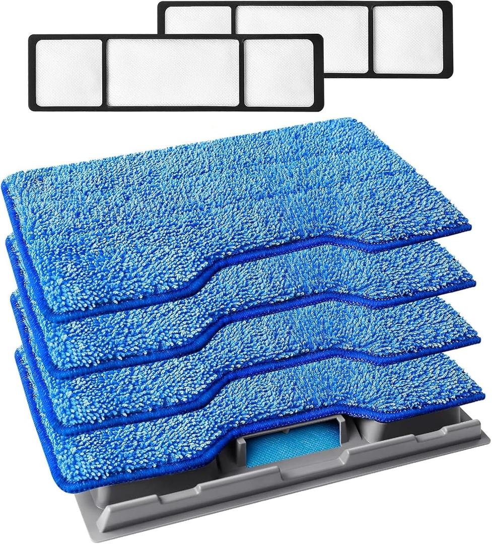 KEEPOW Reusable Mop Pads Refills Compatible with Shark VACMOP VM252 VM200 VM401 VM180 VM252GN VC205 VM250 Cordless Hard Floor Vacuum Mop, VMP30 Compatible with VACMOP Replacement Pads, 4+2+1 Pack
