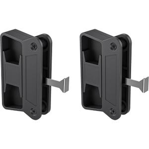 2-Pack A 201 Sliding Screen Door Handle Kit, Heavy-Duty Black Plastic Replacement Pull with Long Latch, Easy to Install Set for Patio Doors
