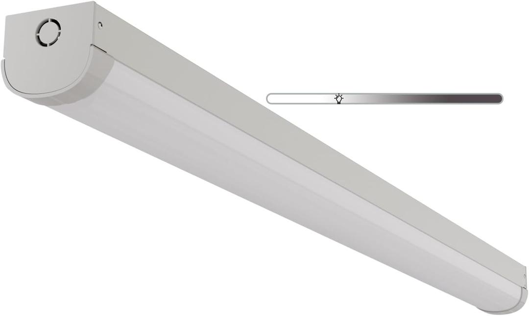 2FT LED Linear Strip Stairwell Light, 10W/20W Selectable, 1250lm/2500lm 5000K, 100-277V, IP20, 0-10V Dimmable 2 Foot Commercial Linkable LED Shop Ceiling Lights Fixture for Office Workshop, ETL DLC, 2FT 1 Pack