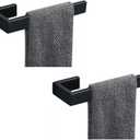 JOPOFI 2-Piece Hand Towel Holder, Towel Ring - Thicken SUS 304 Stainless Steel Towel Holder for Bathroom Wall, 8" Rectangular Modern Design Hand Towel Bar, Contemporary Hand Towel Rack - Matte Black