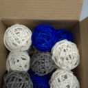 Yaomiao 15 Pieces Vase Filler Rattan Balls Decorative for Craft, Party, Wedding Table Decoration, Aromatherapy Accessories, 1.8 Inch(Blue Gray White)