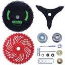 Brush Cutter Blade Kit for Weedeater 9" x 36T Carbon Steel Blades, 9" x 20T Chainsaw Tooth,10" x 3 Teeth Carbon Steel Blades Fits for Stihl, Husqvarna Ego Oregon Hitachi Trimmer