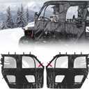 KEMIMOTO Soft Doors Compatible with Polaris Ranger CREW 1000/CREW XP 1000 Premium 2019-2026, YKK Zipper Doors Fit with Side Mirrors, Tear-Resistant & Water-Resistant PVC UTV Cab Enclosure- 6 Seater
