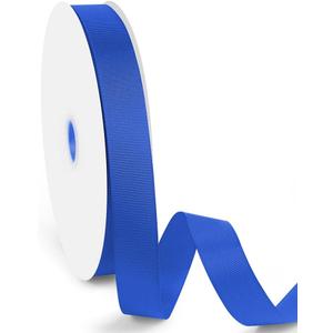 1" Width x 100 Yards Grosgrain Ribbon, Royal Blue Ribbed Ribbon for Gift Wrapping, Hair, Bows, Craft, DIY, Swags, Wedding, Valentine's Day, Christmas and Party Decoration