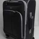 Olympia U.S.A. Tuscany 22-Inch Luggage Expandable Double 4 Wheel Spinner Suitcase with Front Zipper Pocket Black