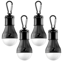 Portable LED Tent Lamp Emergency Lights with Hook, Hurricane Bulb Lantern Equipment for Camping, Hiking, Backpacking, Fishing Outage, Multicolor, 4 Pack
