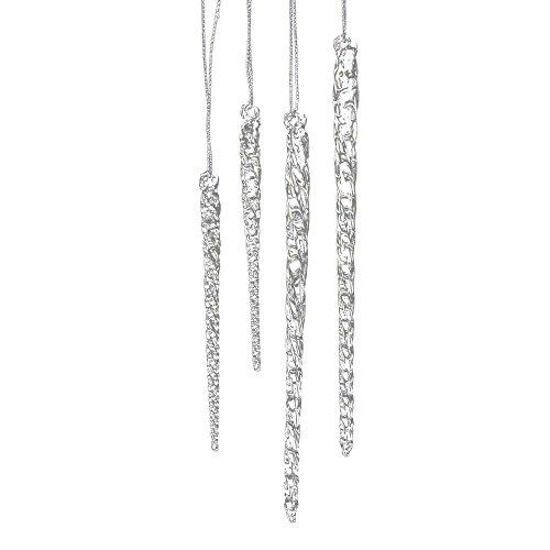 Kurt Adler 3.5-5.5 Inch Clear Glass Icicle Ornament Set of 24 Pieces