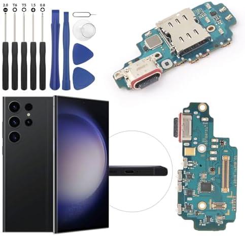 Replacement for Samsung Galaxy S23 Ultra 5G Charging Port Dock Connector for Galaxy SM-S918U Charging Port Replacement USB Charger Board Flex Cable Assembly Accessories with Repair Tools