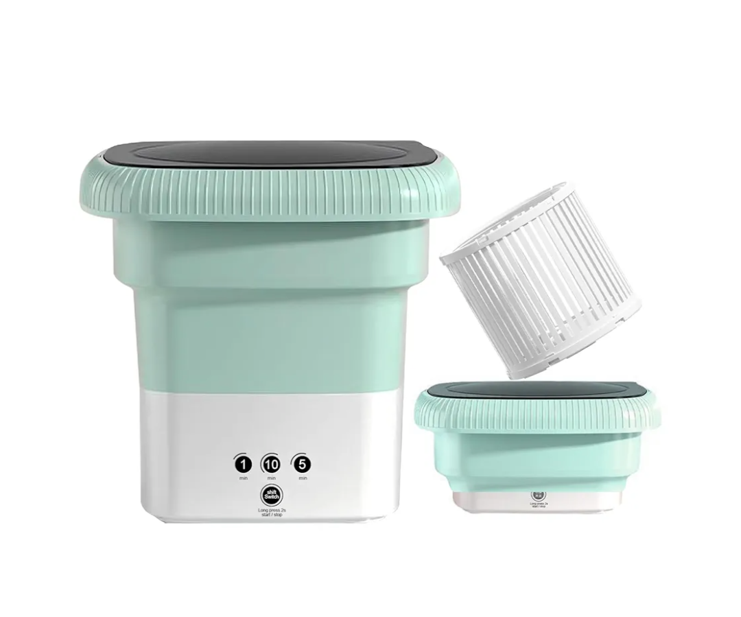 Portable small washing machine,13L Capacity Foldable Mini Washer,Ideal for Baby Clothes, Underwear & Small Items. Perfect for Apartments, Dorms, RVs & Travel (Green)