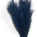 Pampas Grass Decor Fluffy Navy Blue Pampas Grass Tall Lager 43.3"-3 Stems Pompas Floral-Fake Pampas Grass-Artificial Pampas Grass Vase-Dried Pampas Grass-Pompous Grass Branches