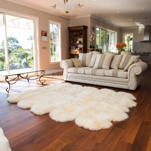 Sheep Fur Rug: Classic 10-Pelt Natural Shape Sheepskin