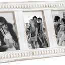 MODE HOME Triple 4x6 Picture Frame, 3 Opening Whitewashed Farmhouse Photo Frame Collage for Tabletop Display, Horizontal 3 Picture Frame 4x6 for Family Memories