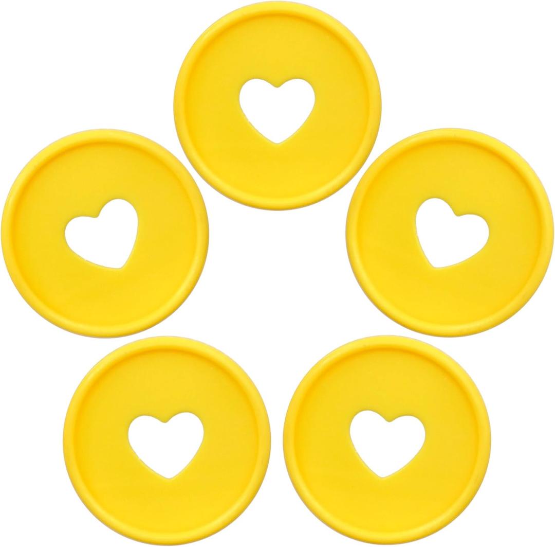1.4inch/35MM 33PCS Planner Discs for Discbound Notebook System Heart Plastic Book Binding Disc Binder Ring Expander(Yellow Heart,1.4inch/35MM)