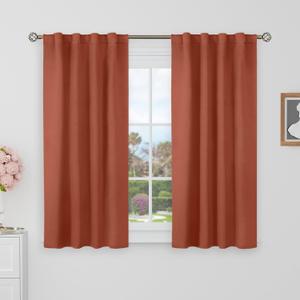 BGment Terracotta Blackout Curtains for Small Window - 34 x 40 inch Short Curtains Privacy Thermal Insulated Room Darkening Rod Pocket and Back Tab Fall Drapes for Kitchen/Cafe/Bedroom, 2 Panels