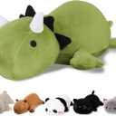 Weighted Dinosaur Stuffed Animals, Cute Weighted Dino Plush, Soft Stuffed Weighted Plushie Pillow Gifts for Girls Boys(9.8" 0.8Lbs) (Small)