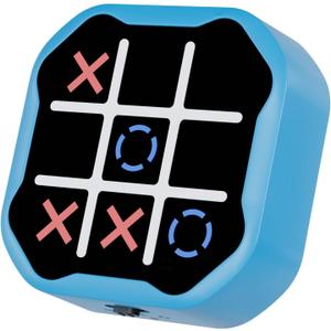 3 in 1 Electronic Tic Tac Toe Game, Handheld Digital Tic Tac Toe Bolt Game with Silent Mode, Portable Learing Toy Gift for Kids & Adults, Blue (One Pack) (Battery-Powered)
