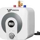4 Gallon Electric Water Heater, 1500W 110V Mini Tank Under Sink Instant Hot Water Heater with Pressure Relief Valve, Digital Display for Kitchen, RV, Laundry, Food Truck
