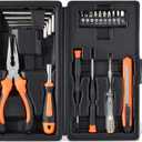 LAND 22-Piece Small Tool Kit with Toolbox - Essential Household Tool Set for Home Repair, DIY Projects, Garage & College Dorm, Includes Pliers, Screwdrivers & Portable Storage Case