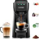 Warriors1 Single Serve Coffee Maker for Keurig K Cup, Espresso Machine for Nespresso Original, Dolce Gusto Pods, Grounds, Cappuccino & Latte Coffee Machine, 20 Bar Espresso Maker, 3 Brew Sizes