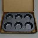 Walooza Muffin Cupcake Pan, Muffin Tins Nonstick 6, Muffin Top Cookie Cheese Cake Pan for Baking, Toast Oven Baking Supplies Small Cake Pans Muffin Cups Non Stick