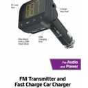 ZGear FM Transmitter and Fast Charging Car Charger 12 watt 2.4 amp Aux & USBport