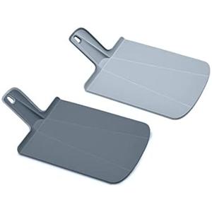 Joseph Joseph Chop2Pot Plus Foldable Plastic Cutting Boards, Easy Grip Handle, Non Slip Feet, Blue