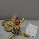 LynPon Gold Ceiling Light Fixture, 8 Lights Plating Golden Sputnik Semi Flush Mount Ceiling Lights, Brass Chandelier Kitchen Mid Century Lighting Fixture for Living Dining Room Bedroom Hallway