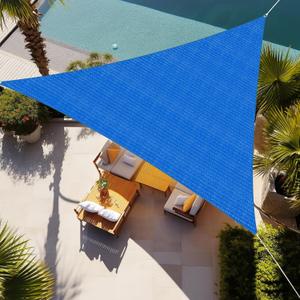 Shade&Beyond Triangle Sun Shade Sail 12'X12'X12' Permeable Canopy Blue for Patio Garden Yard Deck Pergola (We Make Custom Size)