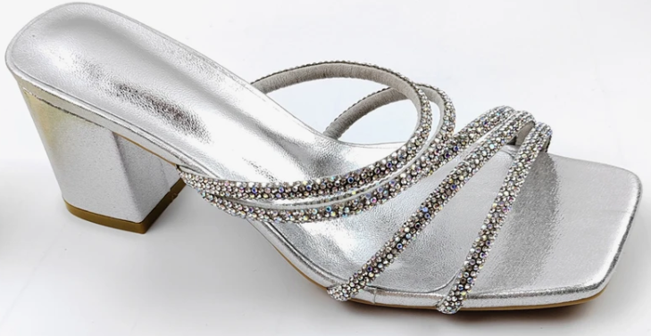 Women's Summer High Heel Rhinestone Sandals
 (Size 8)