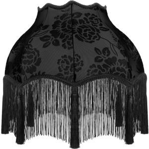 VIHOSE Victorian Scallop Lamp Shade Classic Large 7.5" Top x 15.8" Bottom x 15 "high Replacement Lamp Shade with Tassels and Fringe Finial Fit Bell Shape Scallop Fringe