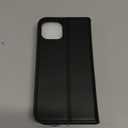 SHIELDON Case for iPhone 13, Genuine Leather Wallet Case with Kickstand RFID Blocking Credit Card Holder Shockproof Full Protection Magnetic Cover Compatible with iPhone 13 5G 6.1" - Black