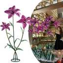 Giant Artificial Flower 3PCS 3D Realistic Waterproof Fake Flowers Durable Easy Maintenance Perfect for Home Garden Weddings Events Christmas Graduation Party Decorations (Swallow-Mauve)