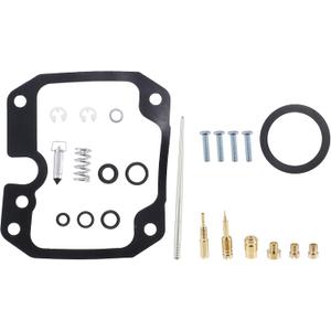 ACROPIX Float Valve Jets Rebuild Kit Motorcycle Carburetor Repair Kit Fit for Yamaha TTR125 Metal Rubber - Pack of 23 Black Gold Tone