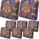 8 Pcs Outdoor Cushion Covers Tropical Patio Couch Covers 25 Inch Stretchable Furniture Cushion Covers, Bohemian Elegant Summer Indoor Sofa Replacement Seat Covers