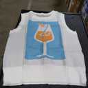 Women Graphic Sweater Vest Y2k Knit Tank Top Lightweight Pullover Top, Medium