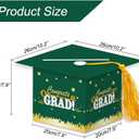 2 x 2026 Graduation Party Card Box, Green Gold Congrats Cap Card Holder Box with Tassel for 2026 Graduation Party Decoration