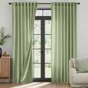 MIULEE Sage Green Thermal Insulated Curtains 63 Inch Long 2 Panels Set for Summer Heat Blocking Non See Through Privacy Thick Semi Sheer Light Filtering Back Tab Window Drapes for Bedroom Living Room