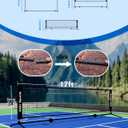 NQV Pickleball Set with Net-10FT Half Court Size Pickleball Net+Wood Pickleball Paddles+Pickle Balls+Ball Retrievers+Pickleball Court Marking Kit, Portable Driveway Outdoor Indoor for Beginners Pros