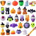 JOYIN 28 Pcs Halloween Mochi squishy toys, Halloween Sensory Stress Relief Toys bulk for Halloween Party Favors, Trick or Treats Classroom Prizes Gifts Goodie Bag Fillers