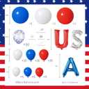 107 Pcs Red White and Blue Balloon Arch Kit, 16-Inch USA Foil Letters and Confetti Latex Balloons Garland for 4th of July Patriotic Baseball Theme Party Decorations