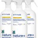 ATTITUDE Window & Mirror Cleaner, EWG Verified, Plant- & Mineral-Based, Vegan & Streak-Free Glass Spray, Citrus Zest Scent, 27.1 Fl Oz (Pack of 3)