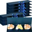 Trandraft 8 Pcs Father Day Gifts Box with Lids Dad Letter Cardboard Flowers Decorative Box Charcuterie Fillable Floral Bouquet Florist Packaging for Men Grafather Birthday Party(Navy Blue)