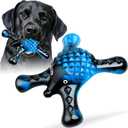 Dog Toys for Aggressive Chewers, Nylon Indestructible Toy for Medium Large Dogs, Hedgehog-Shaped Chew Toys with Bacon Flavor, Long Lasting, Dog Toys for Boredom, Blue
