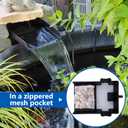 Adnee 17 Pcs Pond Waterfall Spillway Filter Media, 8 Inch Waterfall Box Filter Pad with Bracket and Ceramic Rings, Reusable Pond Filter Replacement Mat to Maintain Water Quality, No Spillway Included