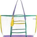 Brook + Bay Clear Tote Bag - Transparent Bag, See Through Bag, Waterproof, Clear Travel Bags for Women for Concerts, Beach (Multicolor)